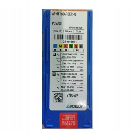 PŁYTKI WĘGLIKOWE KORLOY APMT 1604 PDER-Q PC5300 PŁYTKI WĘGLIKOWE KORLOY APMT 1604 PDER-Q PC5300